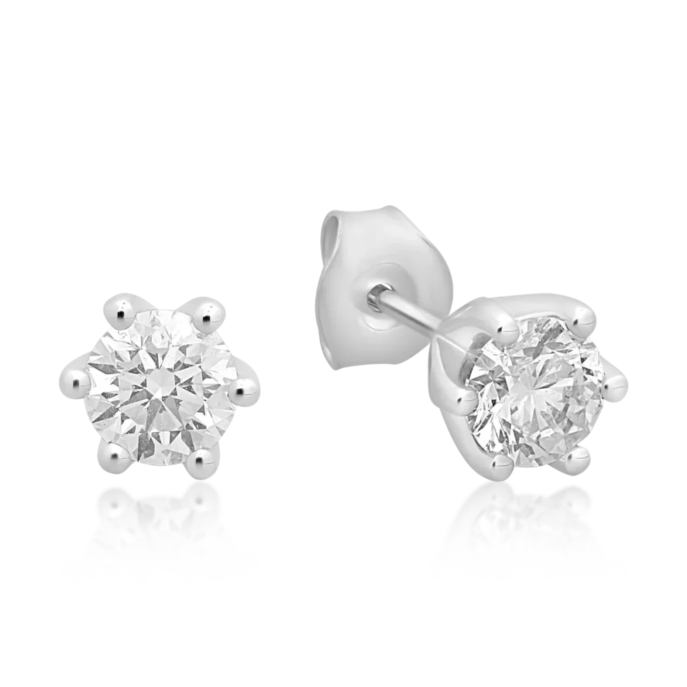 Cercei din aur alb cu diamante de 0.8ct