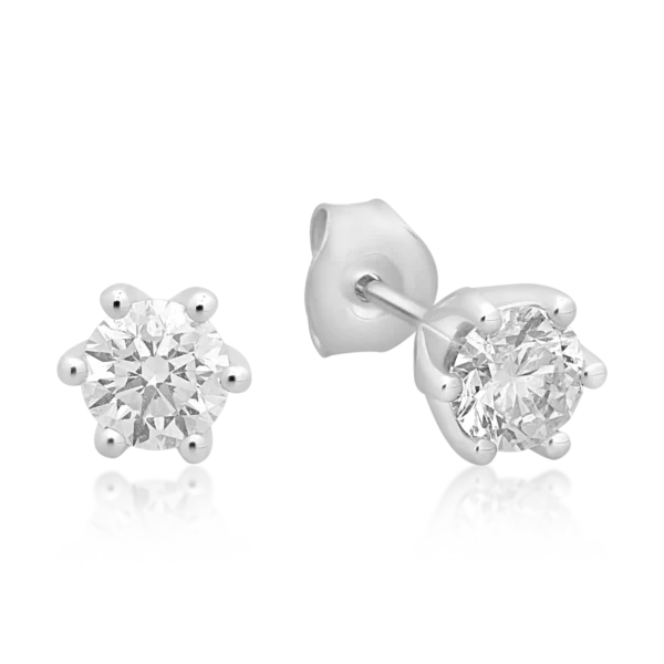 Cercei din aur alb cu diamante de 0.8ct