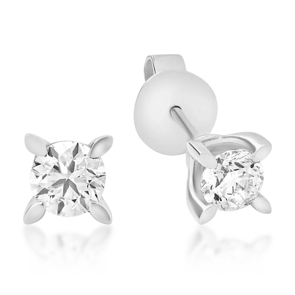 Cercei din aur alb cu diamante de 0.8ct