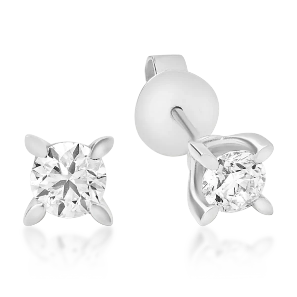 Cercei din aur alb cu diamante de 0.8ct