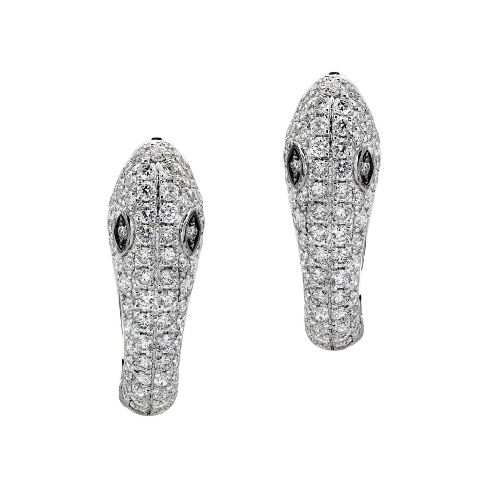 Cercei din aur alb cu diamante de 0.91ct - imagine 2