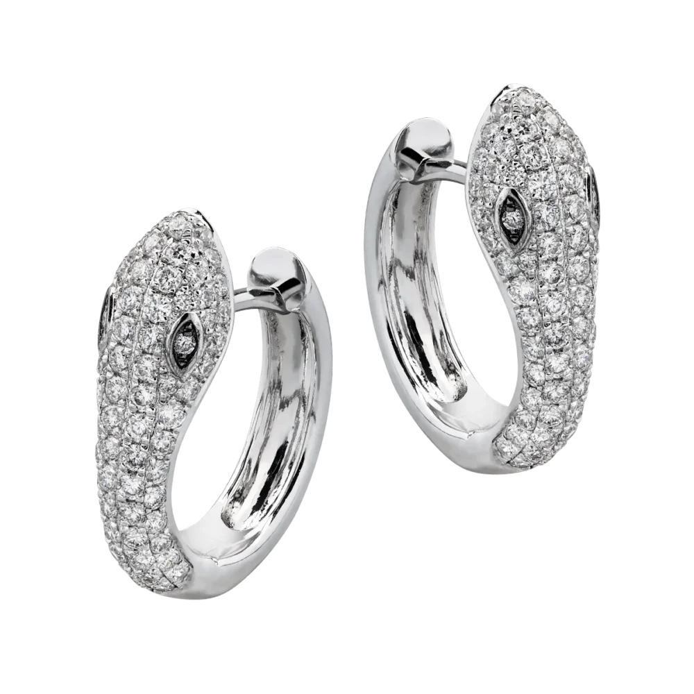 Cercei din aur alb cu diamante de 0.91ct