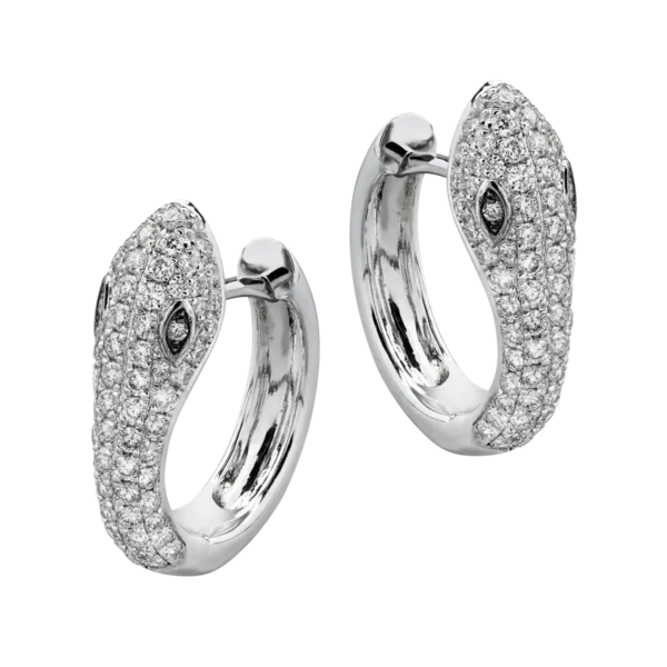 Cercei din aur alb cu diamante de 0.91ct