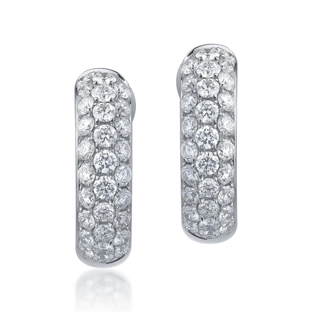 Cercei din aur alb cu diamante de 0.91ct - imagine 2