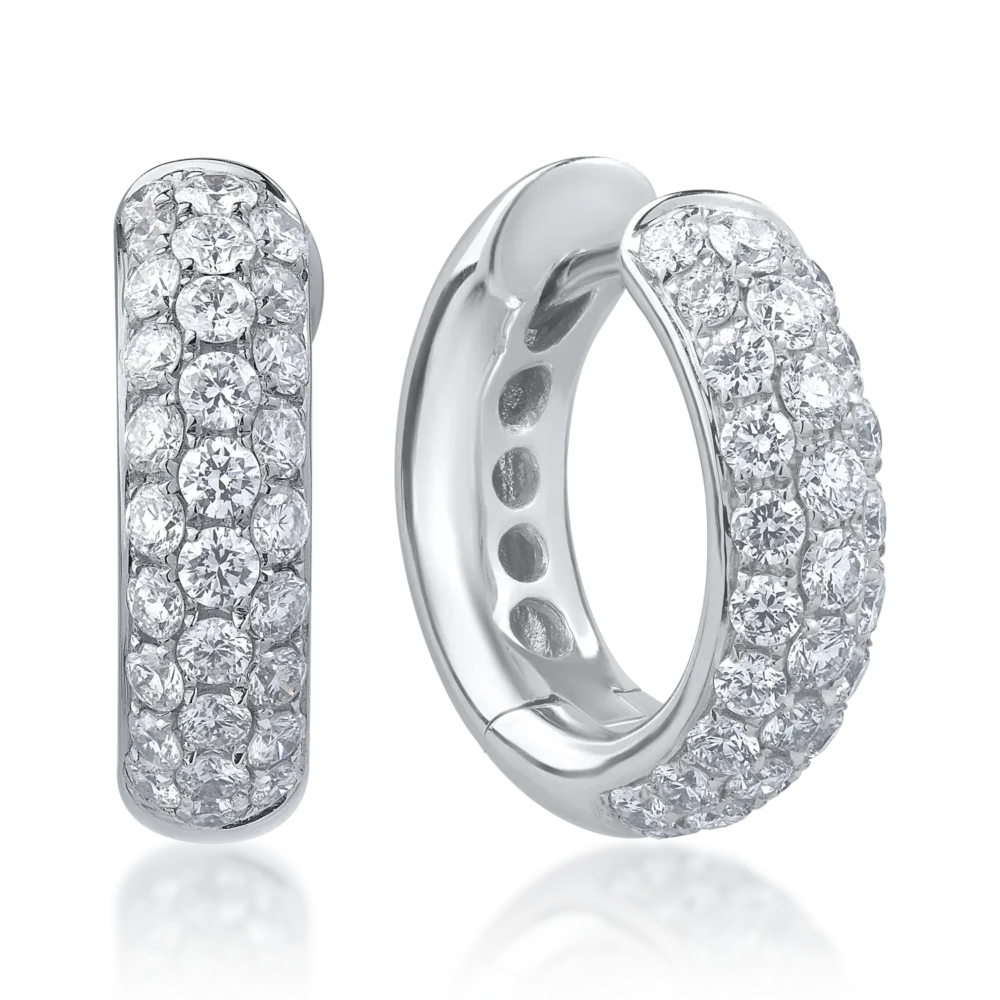 Cercei din aur alb cu diamante de 0.91ct