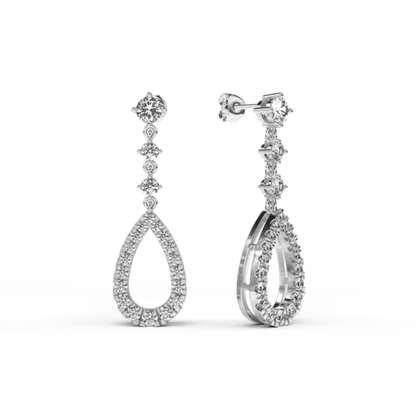 Cercei din aur alb cu diamante de 0.928ct