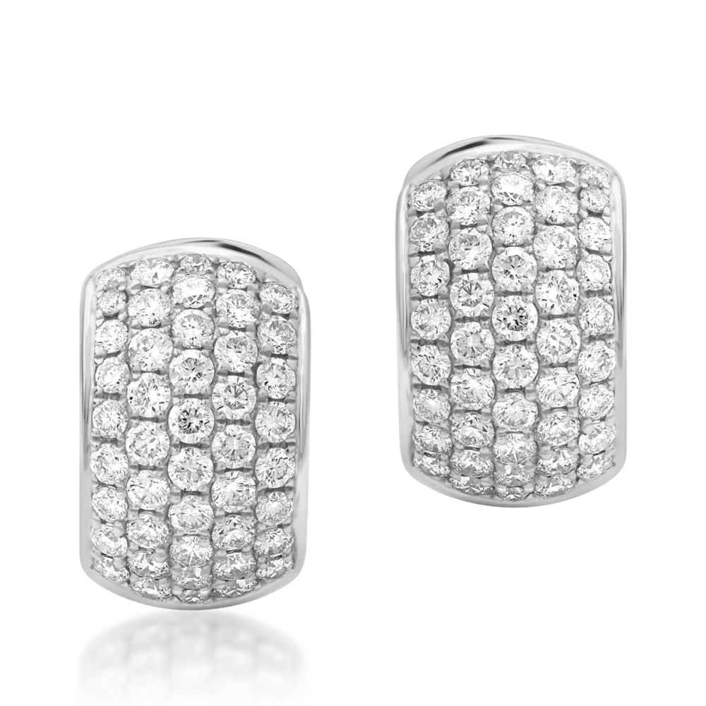 Cercei din aur alb cu diamante de 0.92ct - imagine 2