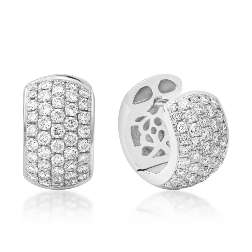 Cercei din aur alb cu diamante de 0.92ct