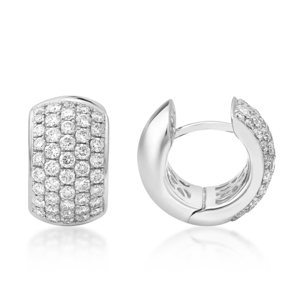 Cercei din aur alb cu diamante de 0.92ct - imagine 3