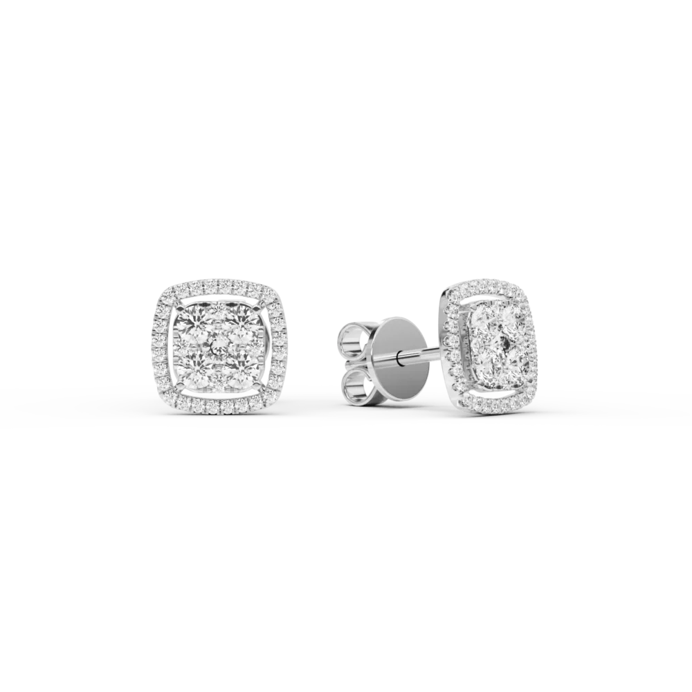 Cercei din aur alb cu diamante de 0.93ct