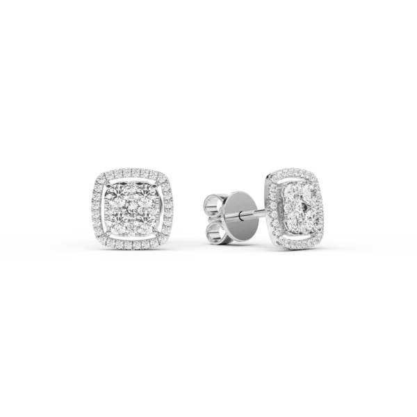 Cercei din aur alb cu diamante de 0.93ct