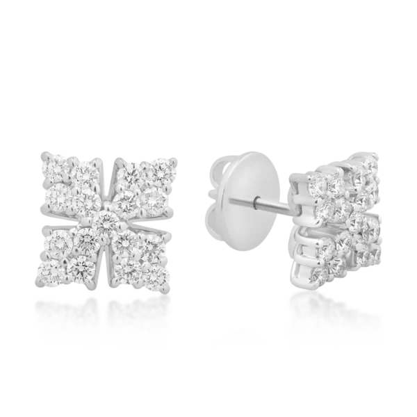 Cercei din aur alb cu diamante de 0.96ct