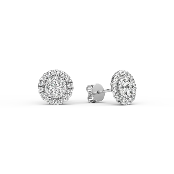 Cercei din aur alb cu diamante de 1.009ct