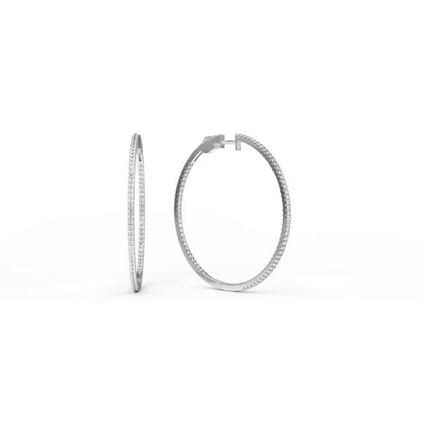 Cercei din aur alb cu diamante de 1.009ct