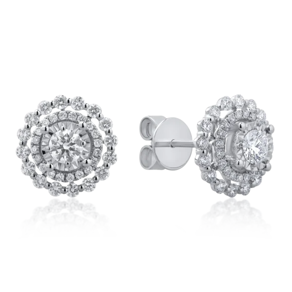 Cercei din aur alb cu diamante de 1.05ct