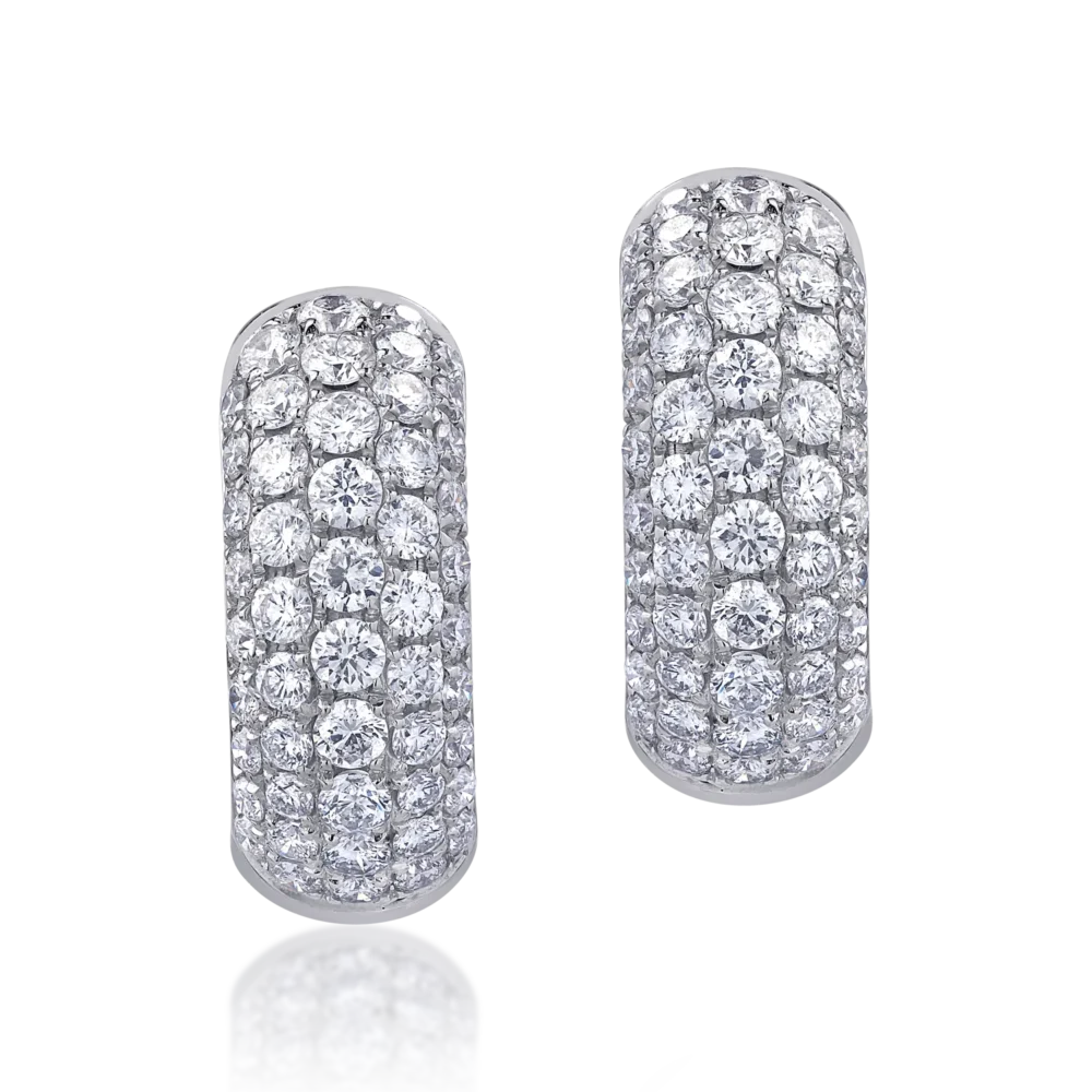 Cercei din aur alb cu diamante de 1.06ct - imagine 2