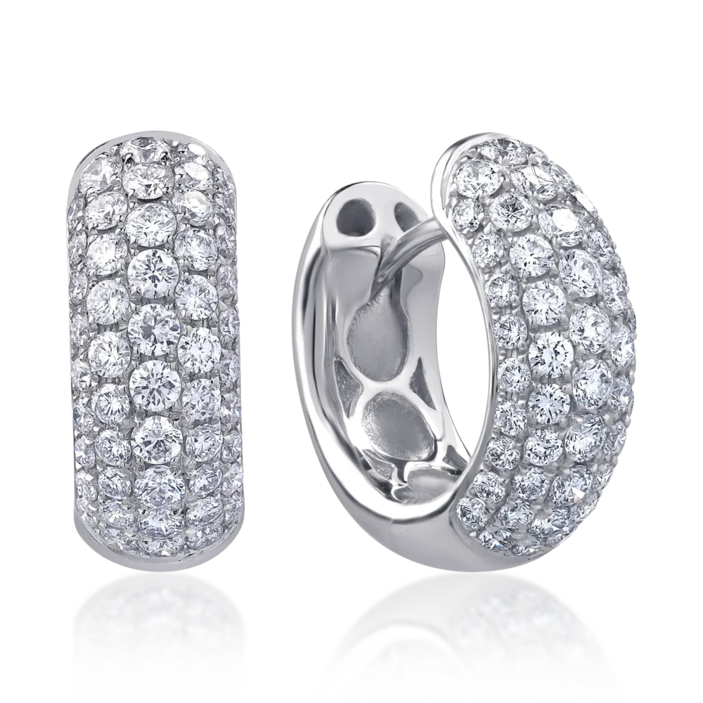 Cercei din aur alb cu diamante de 1.06ct