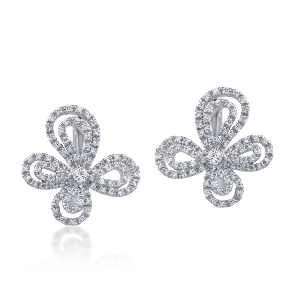 Cercei din aur alb cu diamante de 1.077ct - imagine 2