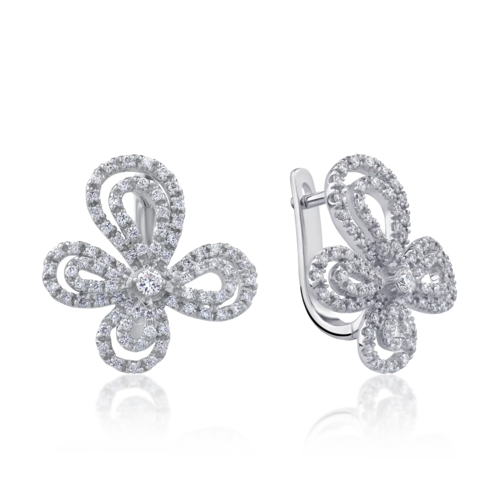 Cercei din aur alb cu diamante de 1.077ct