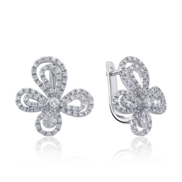 Cercei din aur alb cu diamante de 1.077ct