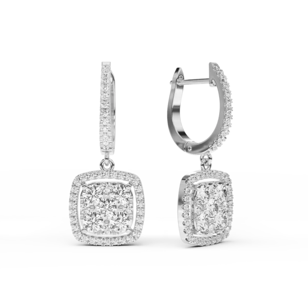 Cercei din aur alb cu diamante de 1.14ct