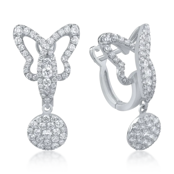 Cercei din aur alb cu diamante de 1.15ct