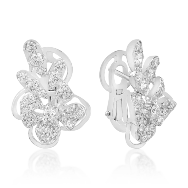 Cercei din aur alb cu diamante de 1.18ct