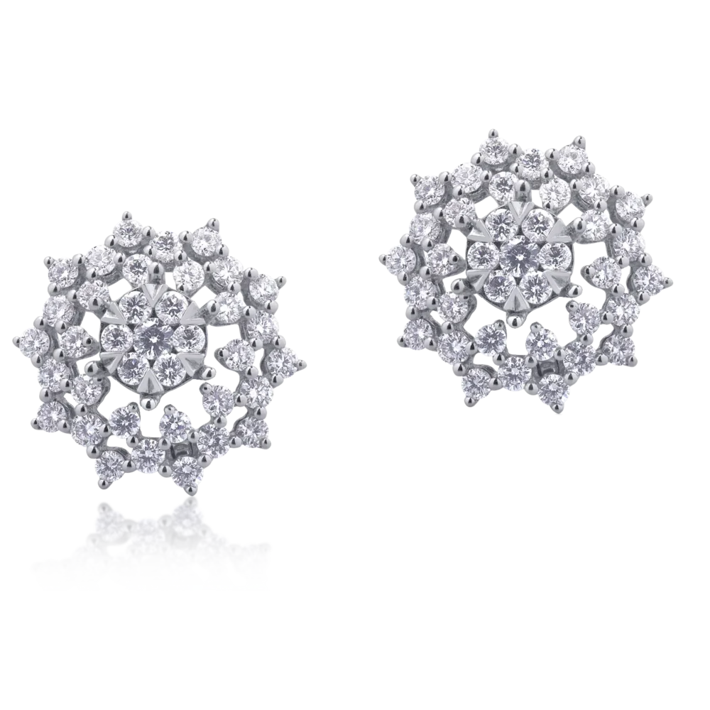 Cercei din aur alb cu diamante de 1.26ct - imagine 2