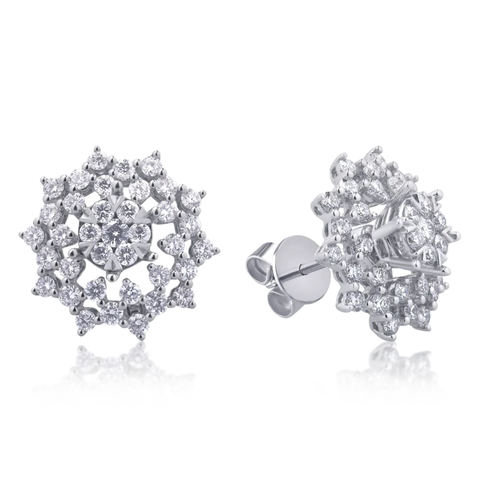 Cercei din aur alb cu diamante de 1.26ct