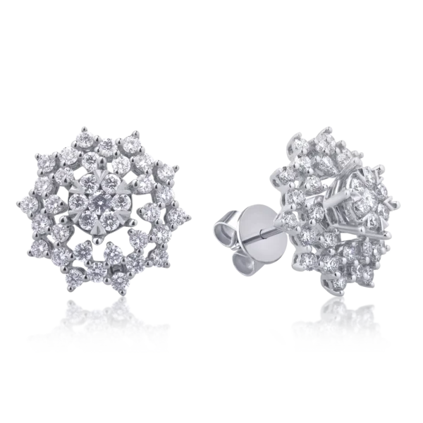 Cercei din aur alb cu diamante de 1.26ct