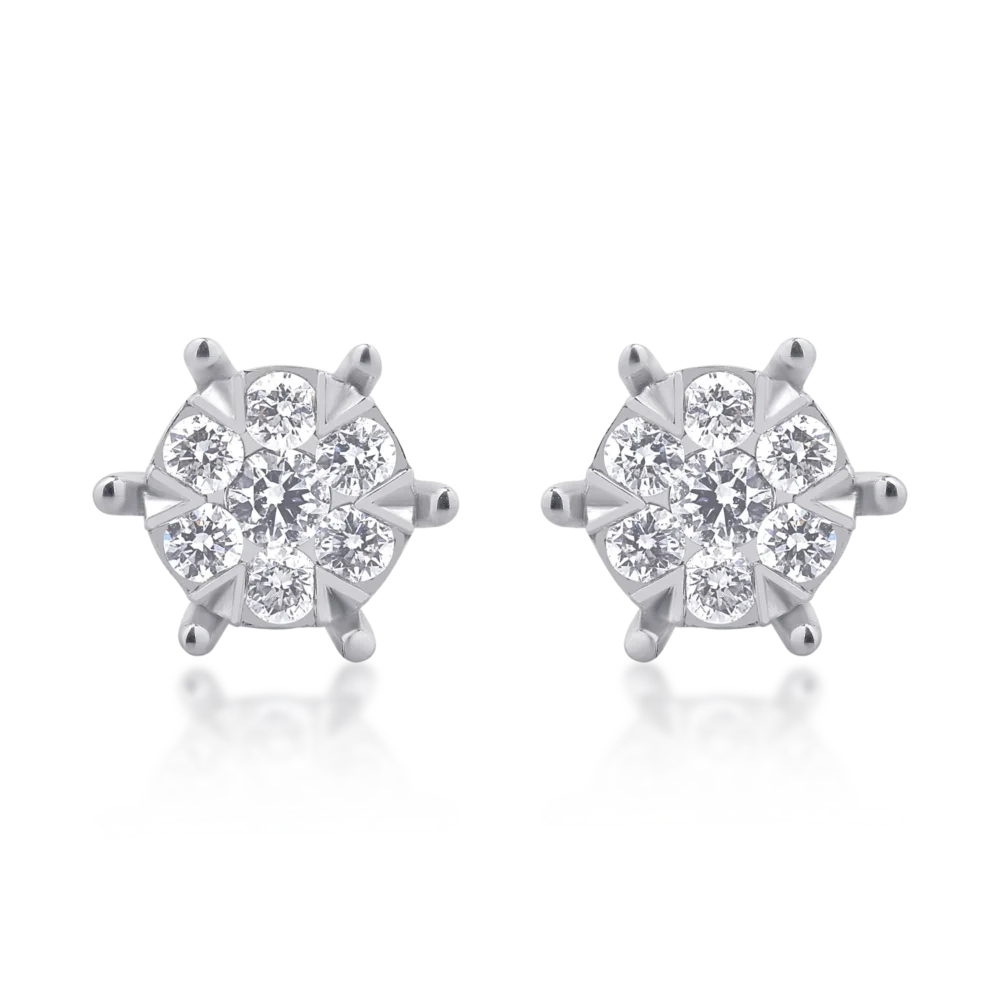 Cercei din aur alb cu diamante de 1.26ct - imagine 3