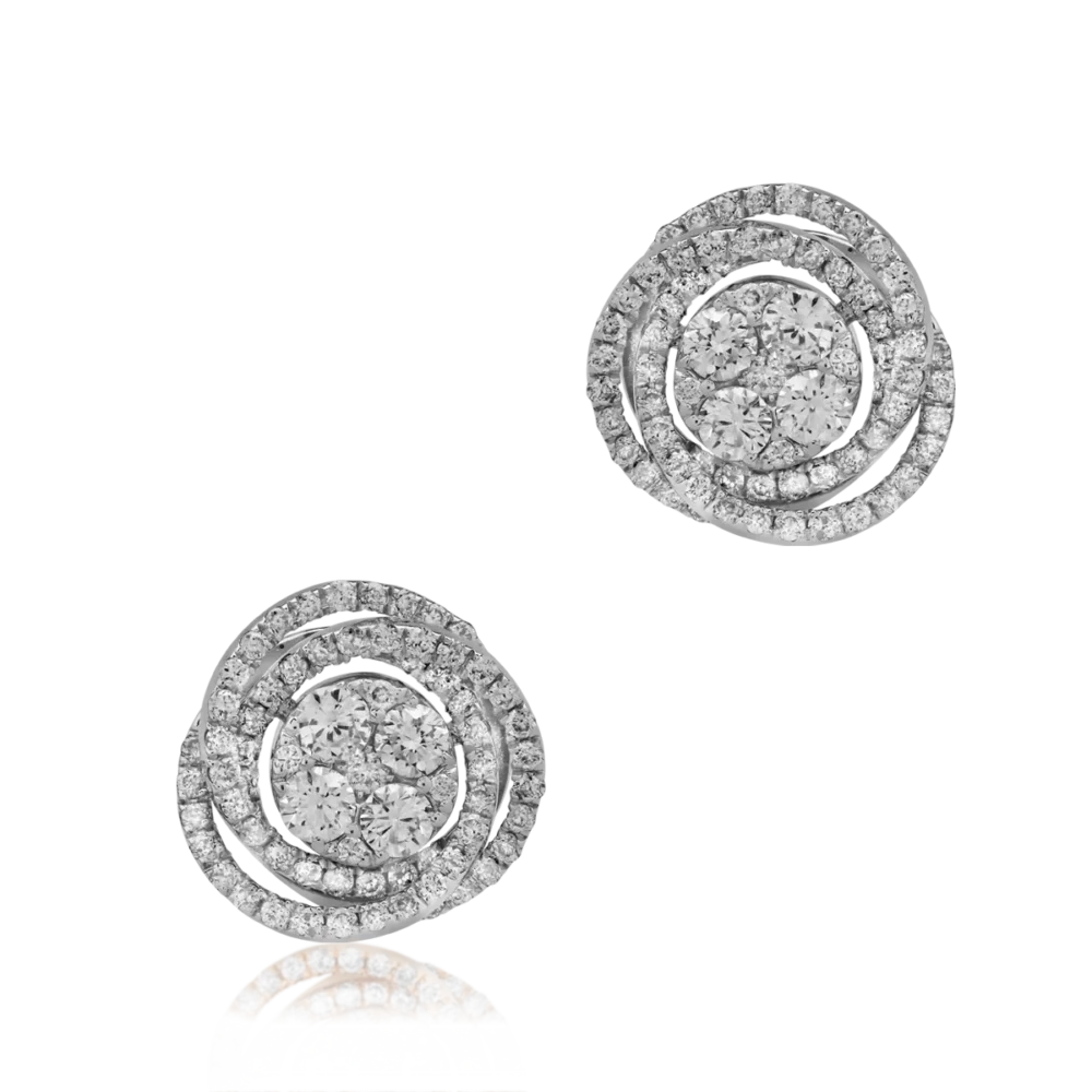 Cercei din aur alb cu diamante de 1.26ct - imagine 2