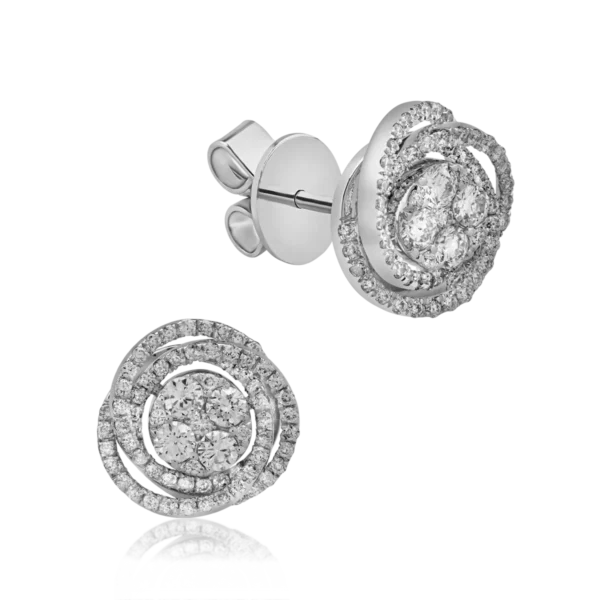 Cercei din aur alb cu diamante de 1.26ct
