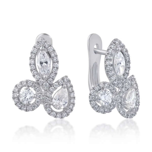 Cercei din aur alb cu diamante de 1.32ct