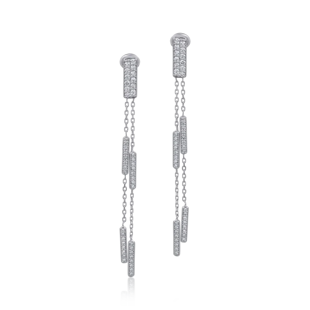 Cercei din aur alb cu diamante de 1.32ct - imagine 2