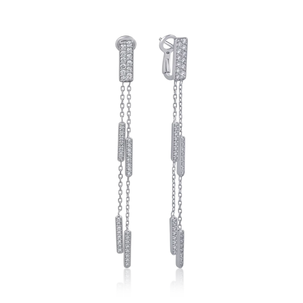 Cercei din aur alb cu diamante de 1.32ct