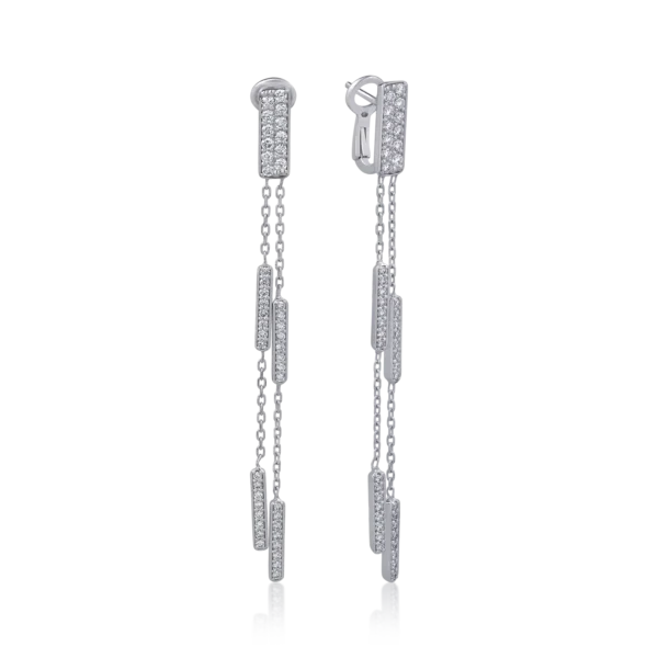 Cercei din aur alb cu diamante de 1.32ct