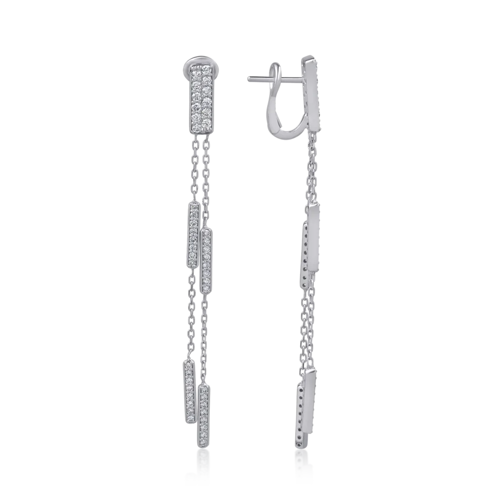 Cercei din aur alb cu diamante de 1.32ct - imagine 3