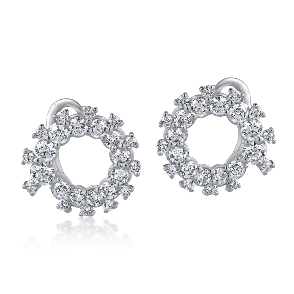 Cercei din aur alb cu diamante de 1.35ct - imagine 2