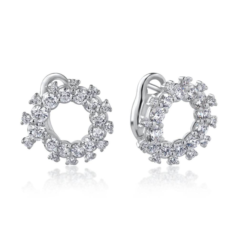 Cercei din aur alb cu diamante de 1.35ct