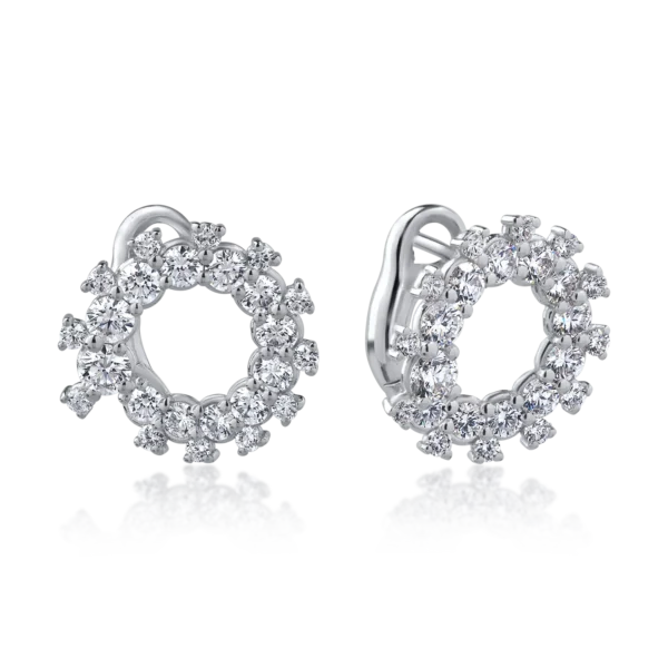 Cercei din aur alb cu diamante de 1.35ct