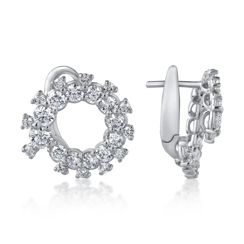 Cercei din aur alb cu diamante de 1.35ct - imagine 3