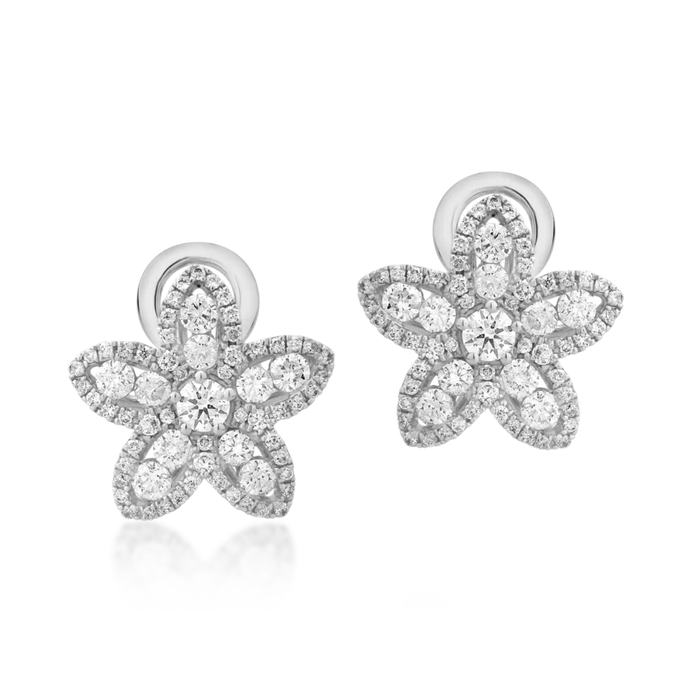 Cercei din aur alb cu diamante de 1.39ct - imagine 2