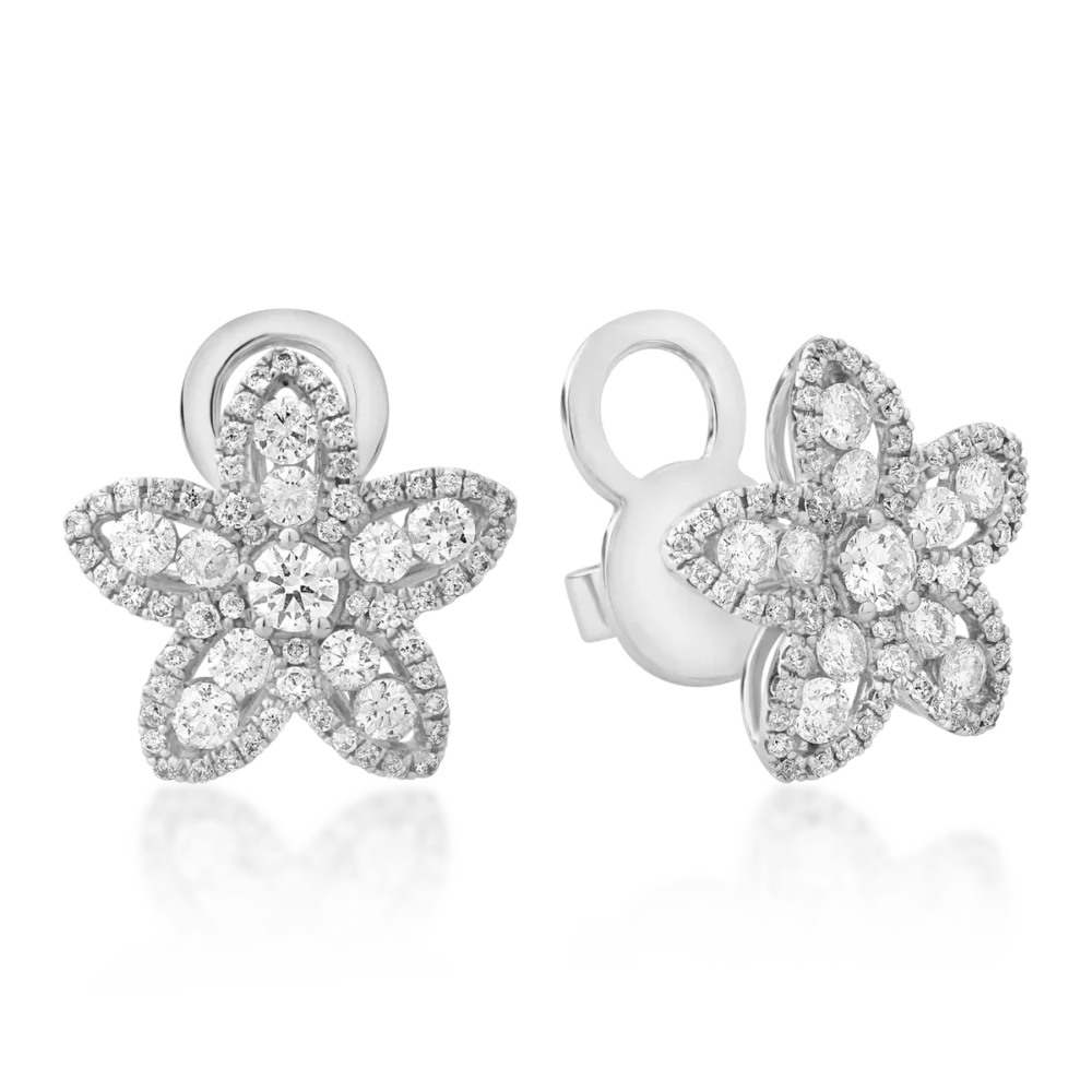 Cercei din aur alb cu diamante de 1.39ct