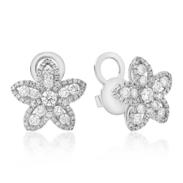 Cercei din aur alb cu diamante de 1.39ct