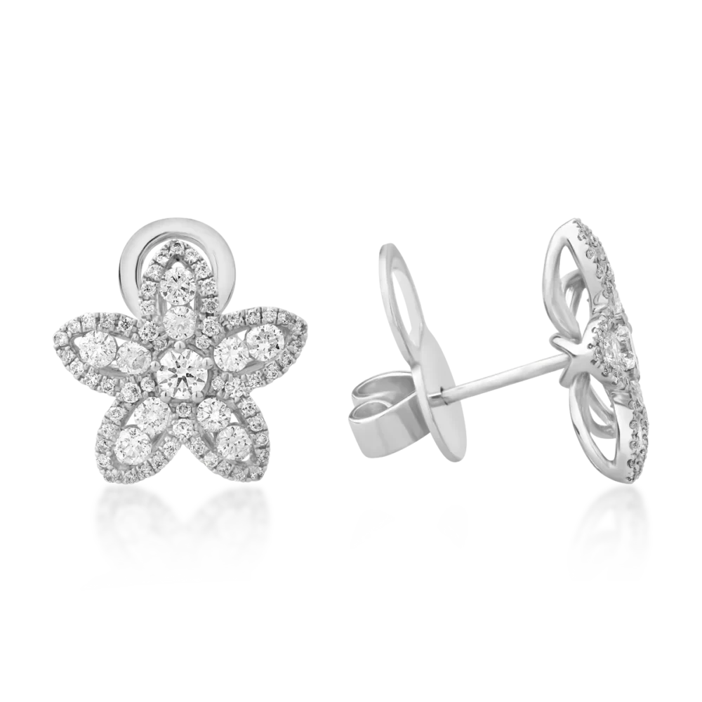 Cercei din aur alb cu diamante de 1.39ct - imagine 3