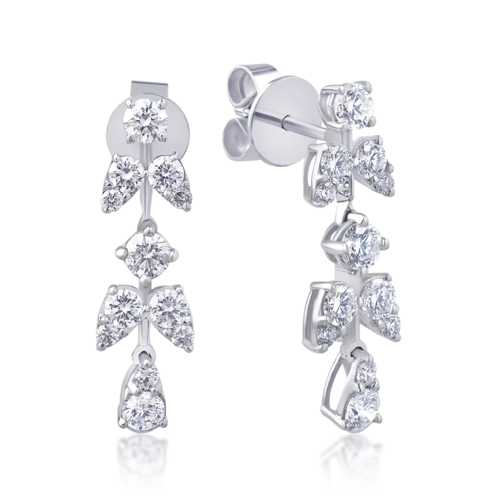 Cercei din aur alb cu diamante de 1.48ct