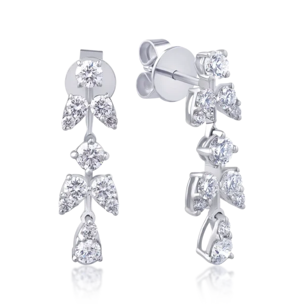 Cercei din aur alb cu diamante de 1.48ct