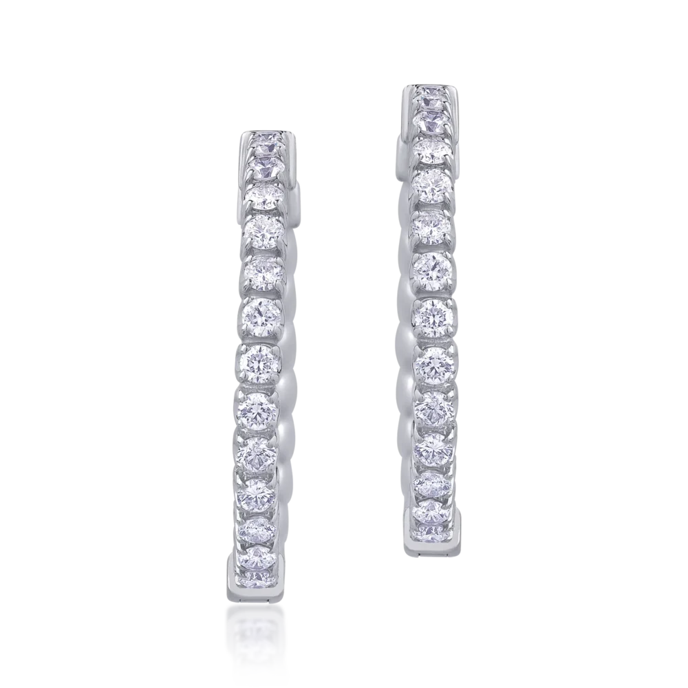 Cercei din aur alb cu diamante de 1.48ct - imagine 2
