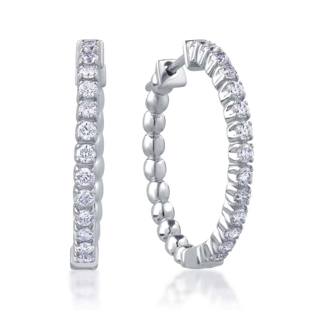 Cercei din aur alb cu diamante de 1.48ct